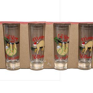🔴Tall Sloth Christmas Shot Glasses